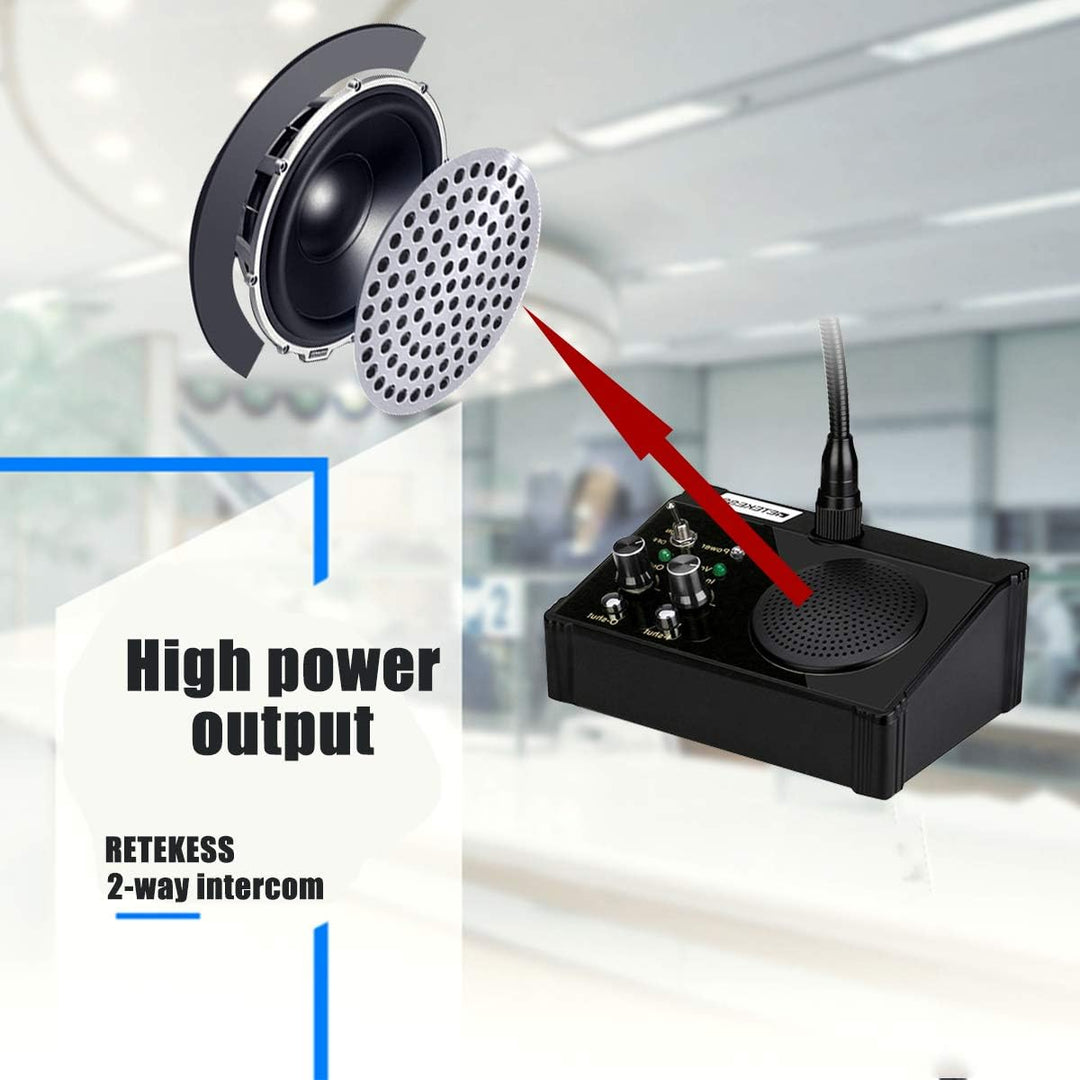 Retekess TW106 Fensterlautsprecher, Gegensprechanlage, Dual Way Bank Intercom System, 2-Wege-Fenster