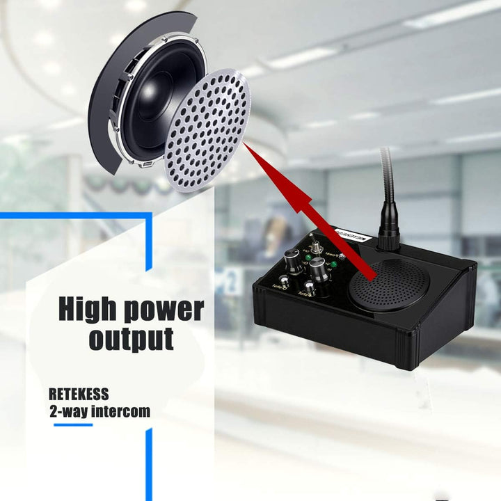 Retekess TW106 Fensterlautsprecher, Gegensprechanlage, Dual Way Bank Intercom System, 2-Wege-Fenster