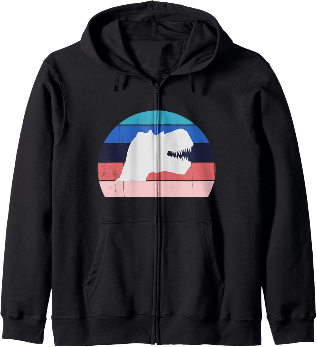 Cooler Retro-Dinosaurier - Grosser Dino / T-Rex TRex Sunset D Kapuzenjacke