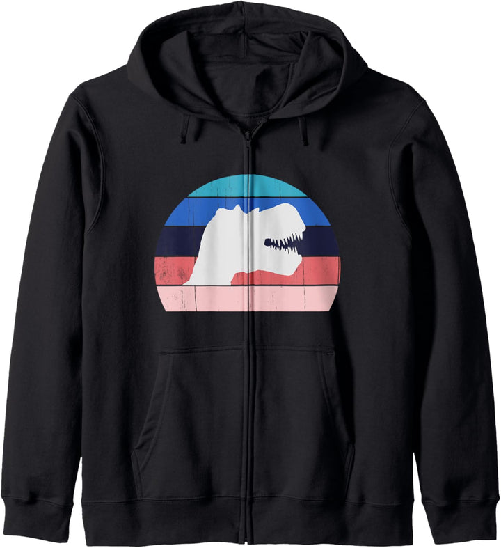 Cooler Retro-Dinosaurier - Grosser Dino / T-Rex TRex Sunset D Kapuzenjacke