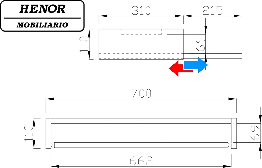 Henor Abnehmbare Tastaturablage aus FSC Holz 70 x 31 x 11 cm unter Schreibtisch Weiss 70x31x11 Weiss