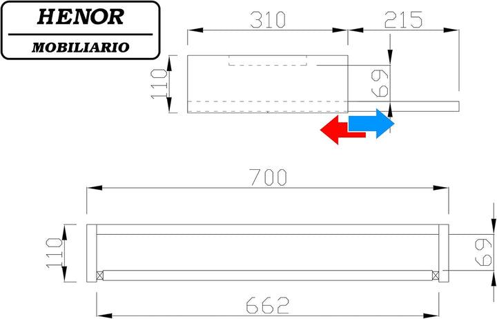 Henor Abnehmbare Tastaturablage aus FSC Holz 70 x 31 x 11 cm unter Schreibtisch Weiss 70x31x11 Weiss