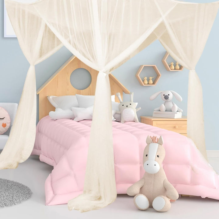 Baoblaze 4 Eckpfosten Himmelbett Vorhang, Moskitonetz Doppelbett und Einzelbett, Mückenschutz Moskit