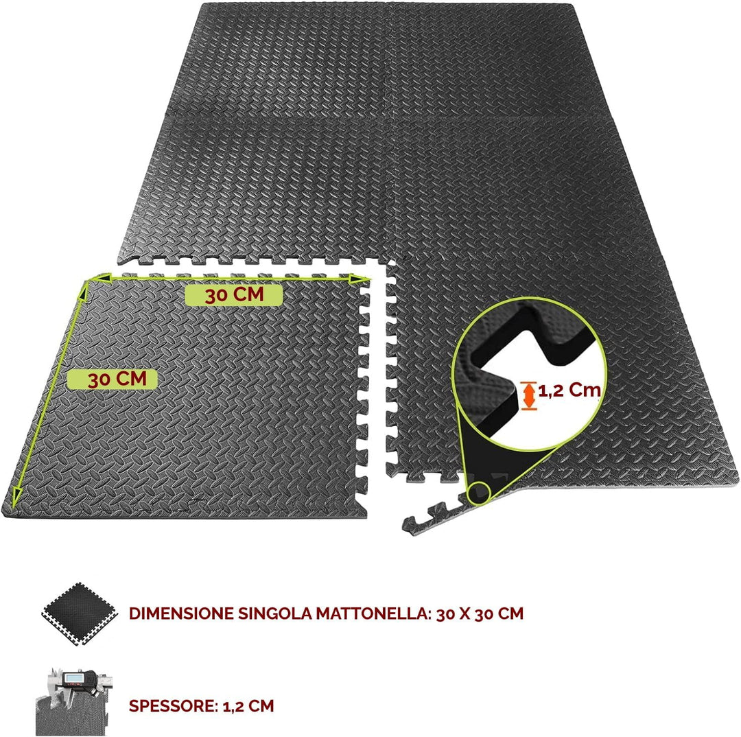 Tatami Puzzle Fitnessmatte für Fitnessstudios, Schutzmatte für den Boden, 16 Stück, 30 x 30 x 1,2 cm