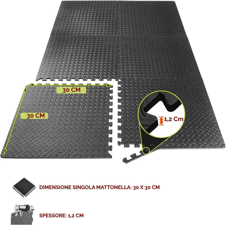 Tatami Puzzle Fitnessmatte für Fitnessstudios, Schutzmatte für den Boden, 16 Stück, 30 x 30 x 1,2 cm