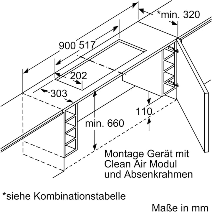 Bosch DWZ1IX1C6 Zubehör für Dunstabzüge, Clean Air Plus Umluftmodul, Made in Germany