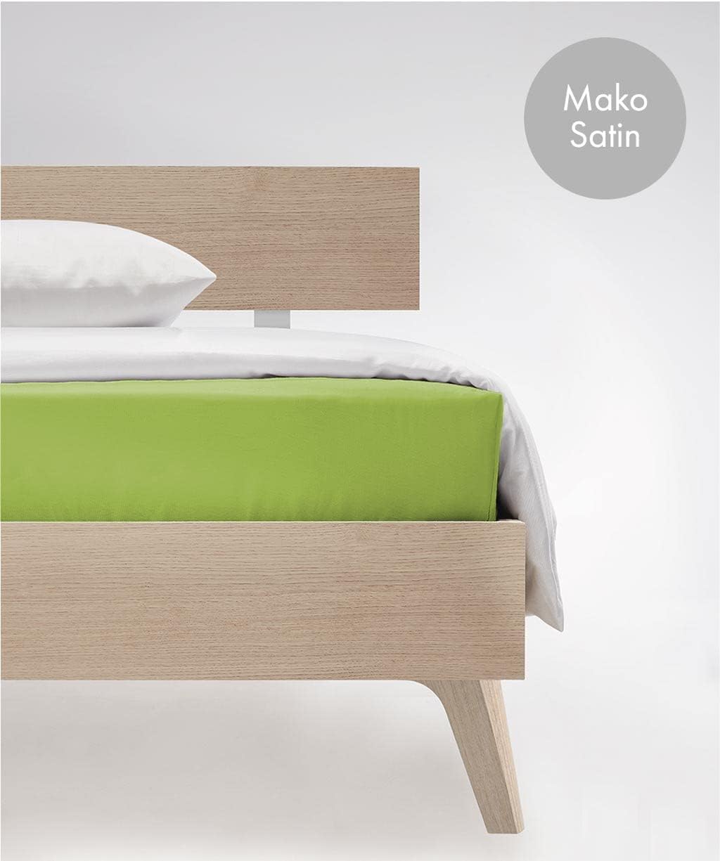 fleuresse L Uni-Colours-Bettlaken, Mako-Satin, Apfelgrün, 220 x 260 220 x 260 Apfelgrün, 220 x 260 A