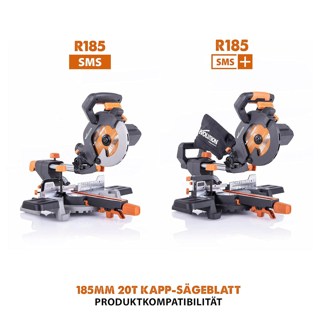 Evolution R185TCT-20MS - 185mm Universalblatt - 20 Zähne mit Hartmetallbestückung für Holz, Metall K