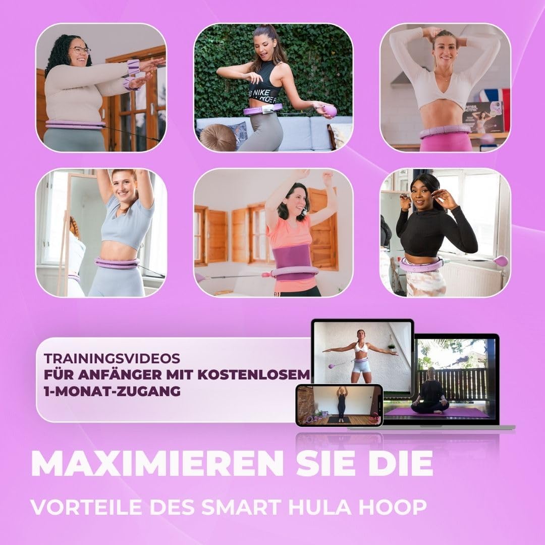 Swiss Activa+ Smart Hula Hoop mit Zähler- Hula Hoop der Nicht runter fällt - Smart Hula Hoop Reifen