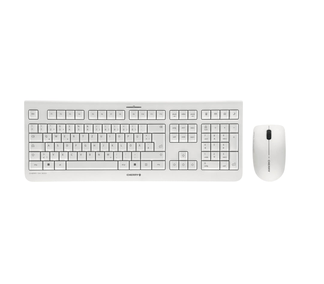 CHERRY DW 3000, Kabelloses Tastatur-Maus-Set, Deutsches Layout (QWERTZ), 2,4 GHz Funk, Flaches Desig