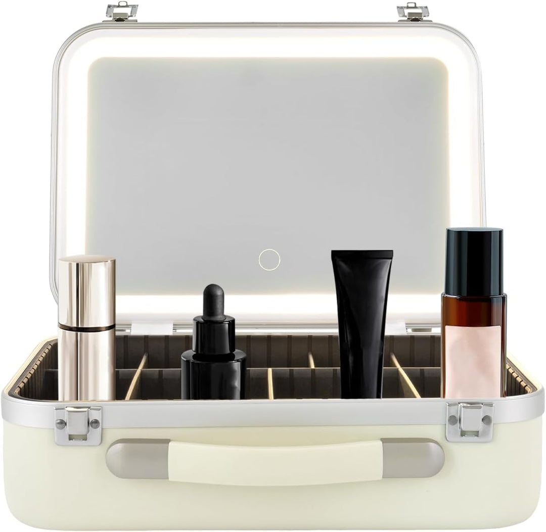 Makeup Case Organizer Gross Dimmbare LED-Licht Lagerung Reisekoffer Portable Makeup Zug für die Aufb