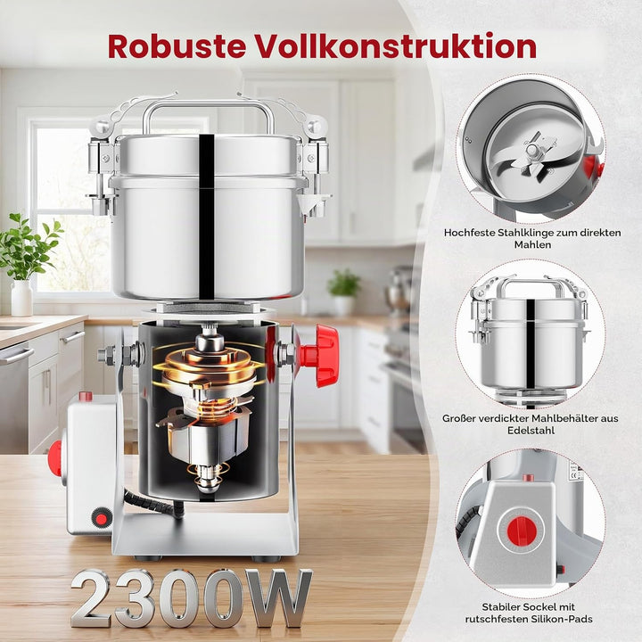 Tragbare Getreidemühle 220 V,Zum Mahlen schütteln,Hochgeschwindigkeits Schleifmaschine Mehl Pulver,D