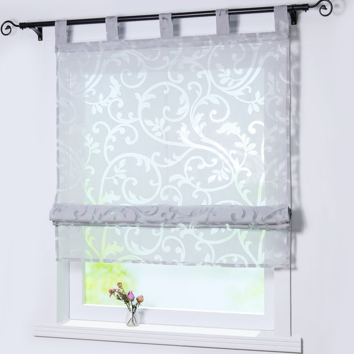 Joyswahl Raffrollo Ausbrenner Raffgardinen mit Schlaufen »Jessica« Gardinen BxH 100x140cm Grau 1er P