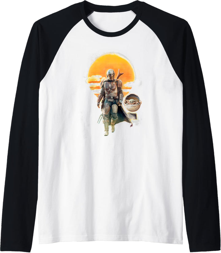 Star Wars The Mandalorian The Child Sunset Walk Portrait Raglan