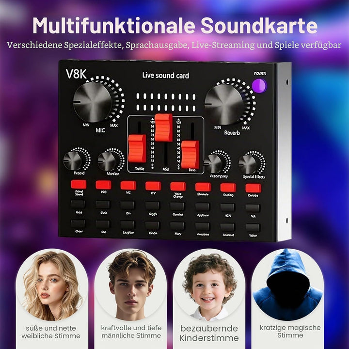 Podcast Mikrofon Bündeln, DJ Controller und BM800 Mikrofon, Gaming Mikrofon mit Arm, Audio Mixer Set