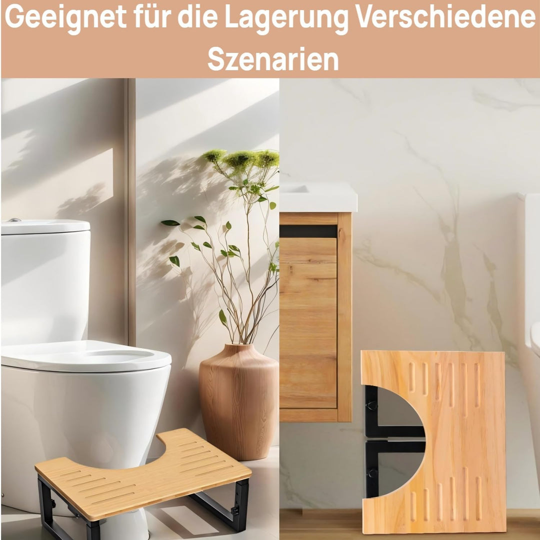 Toilettenhocker, Toiletten hocker Erwachsene, Höhenverstellbarer Klohocker,Hergestellt aus Metall un