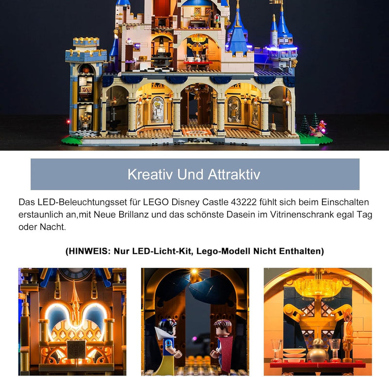 Fernbedienung Dekorationsbeleuchtungsset für Lego 43222 Disney Castle (Nicht Lego), Licht-Kit für Le