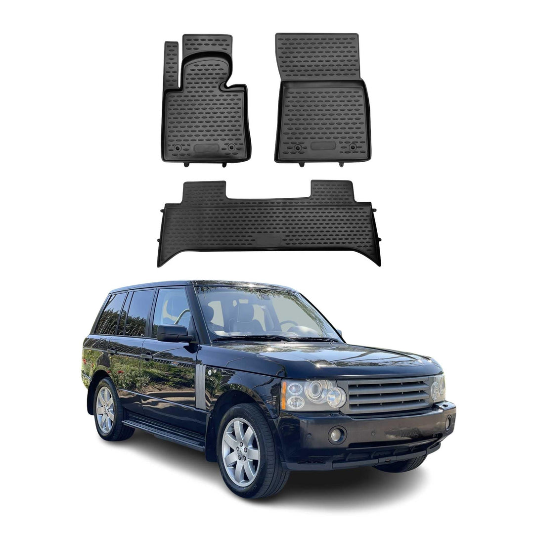 OMAC Gummimatten Fussmatten kompatibel mit Land Rover Range Rover 2002-2010 TPE Schwarz 3X, Range Ro