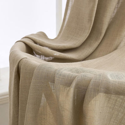 MIULEE Gardinen Vorhänge mit ösen Voile Vorhang Modern Leinenoptik Halbtransparent für Wohnzimmer Kü