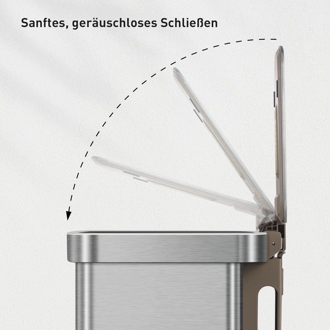 EKO Hudson Mülleimer 75 L, Abfalleimer mit Müllbeutel-Aufbewahrungsfach und Geruchsfach, Treteimer a