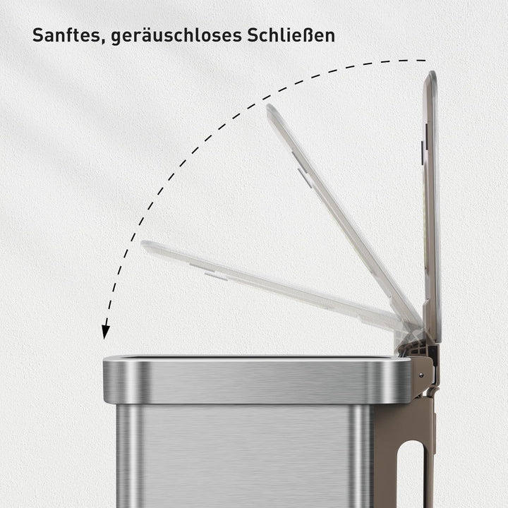 EKO Hudson Mülleimer 75 L, Abfalleimer mit Müllbeutel-Aufbewahrungsfach und Geruchsfach, Treteimer a