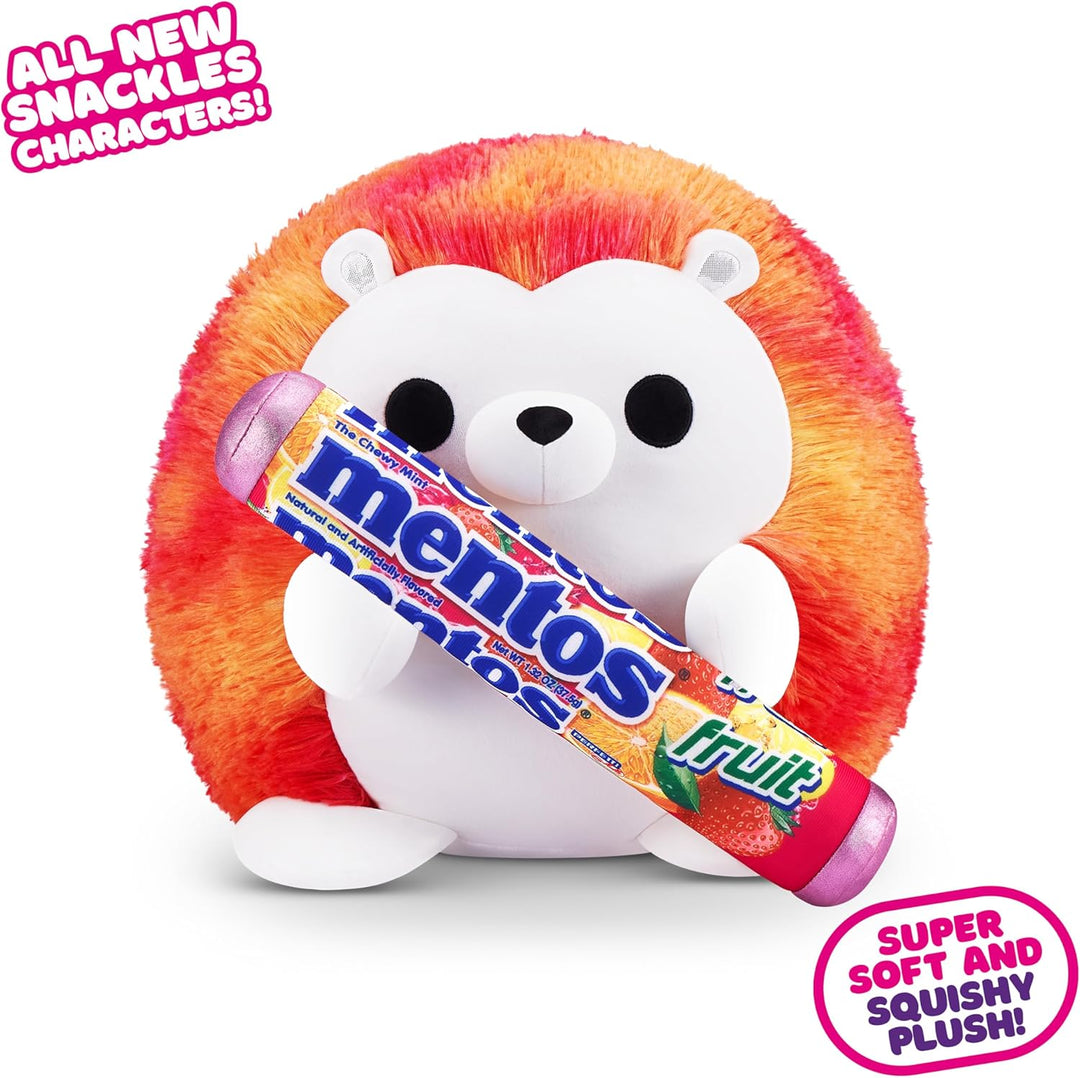 Snackles 77605J, Hedgehog (Mentos, Fruit), Series 2, grosses Plüschspielzeug, Small (20 cm) Small (2