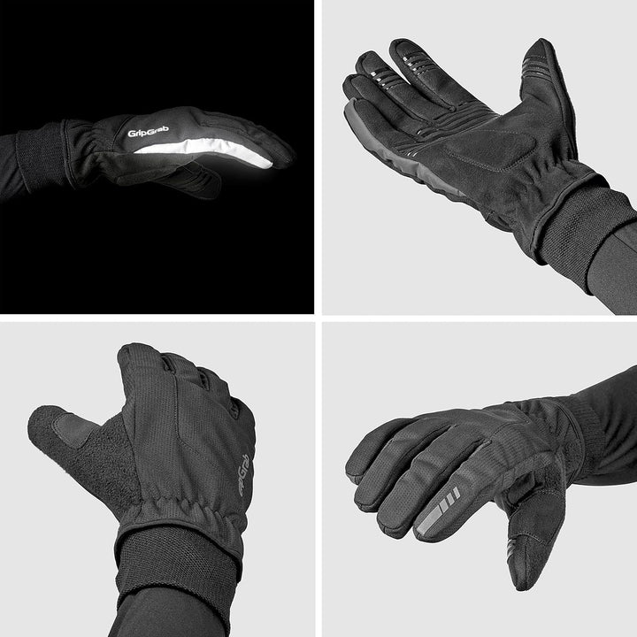 GripGrab Windster 2 Winddichte Winter Fahrradhandschuhe Gepolstert Gefüttert Thermo Touchscreen Rads