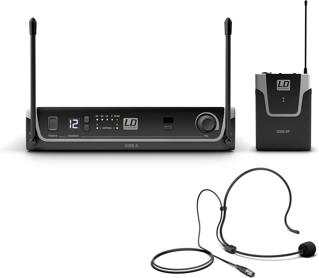 LD Systems U308 BPH - Funksystem mit Bodypack und Headset - 863-865 MHz + 823-832 MHz 863 - 865 MHz+