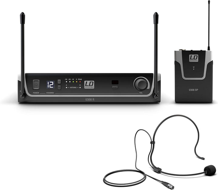 LD Systems U308 BPH - Funksystem mit Bodypack und Headset - 863-865 MHz + 823-832 MHz 863 - 865 MHz+