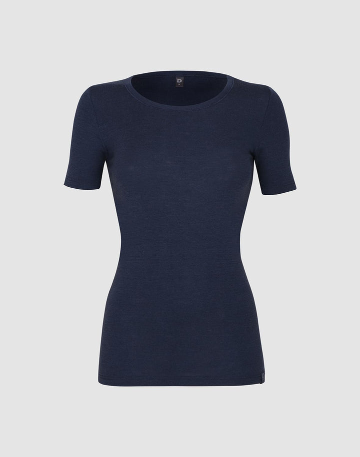 DILLING Damen T-Shirt aus Merinowolle 34 Navy, 34 Navy