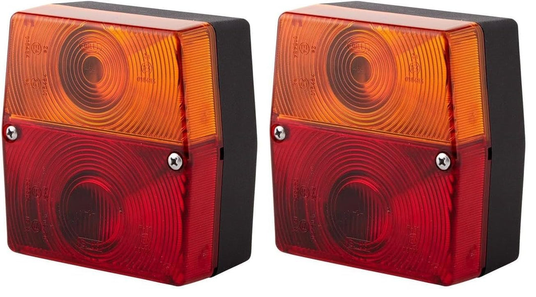 HELLA Rückleuchte - Glühlampe - 12V / 24V - Anbau/geschraubt - ECE - Lichtscheibenfarbe: rot/gelb -