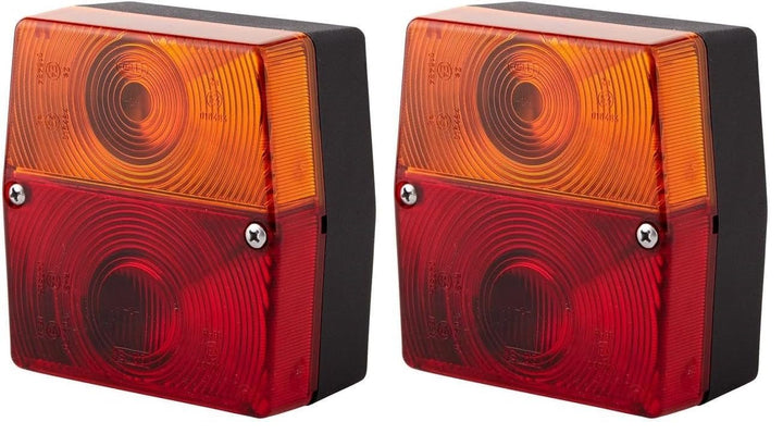 HELLA Rückleuchte - Glühlampe - 12V / 24V - Anbau/geschraubt - ECE - Lichtscheibenfarbe: rot/gelb -