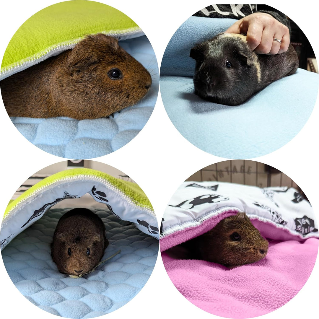 Dickes Fleecekissen für Meerschweinchen und Hasen - saugfähige Fleeceseite - weiche und frische weis