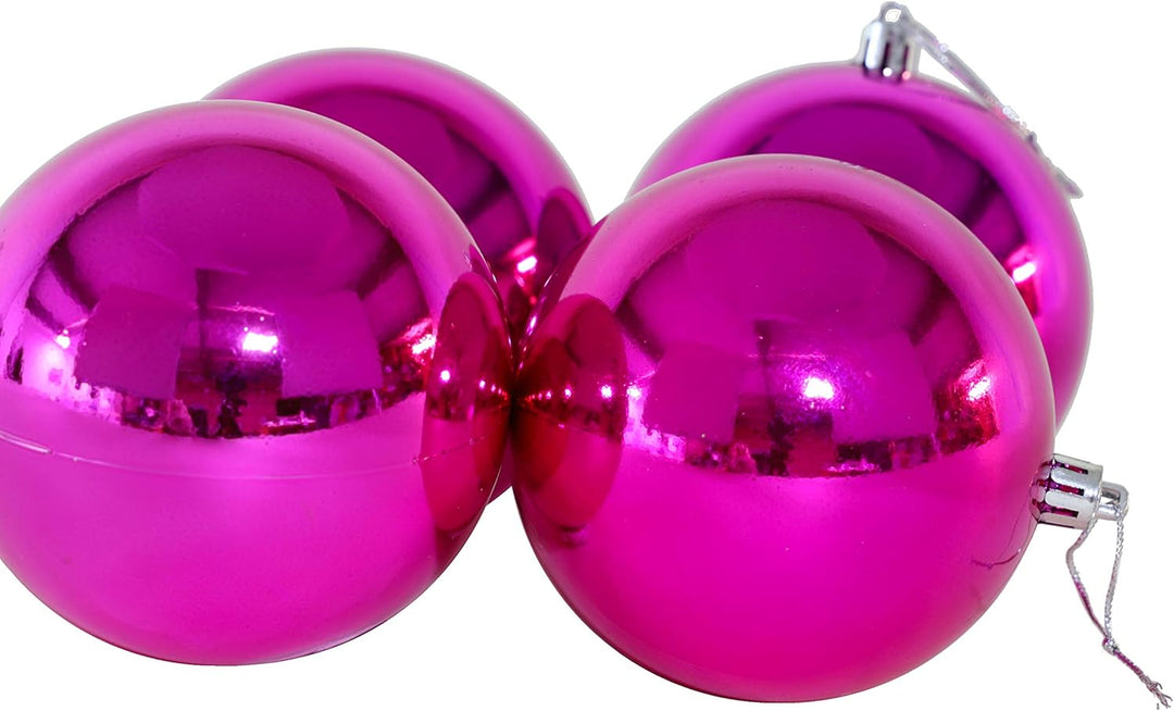 Toyland® 10 extra grosse Christbaumkugeln in 100 mm Farbe - Christbaumschmuck (Pink) Rosa, Rosa