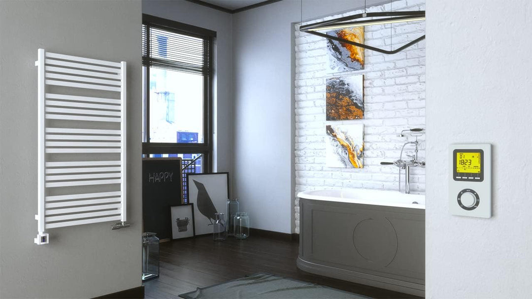 anapont elektrischer Premium Badheizkörper Marlin - gerade - Farbe - Timer-Funktion - Handtuchheizkö