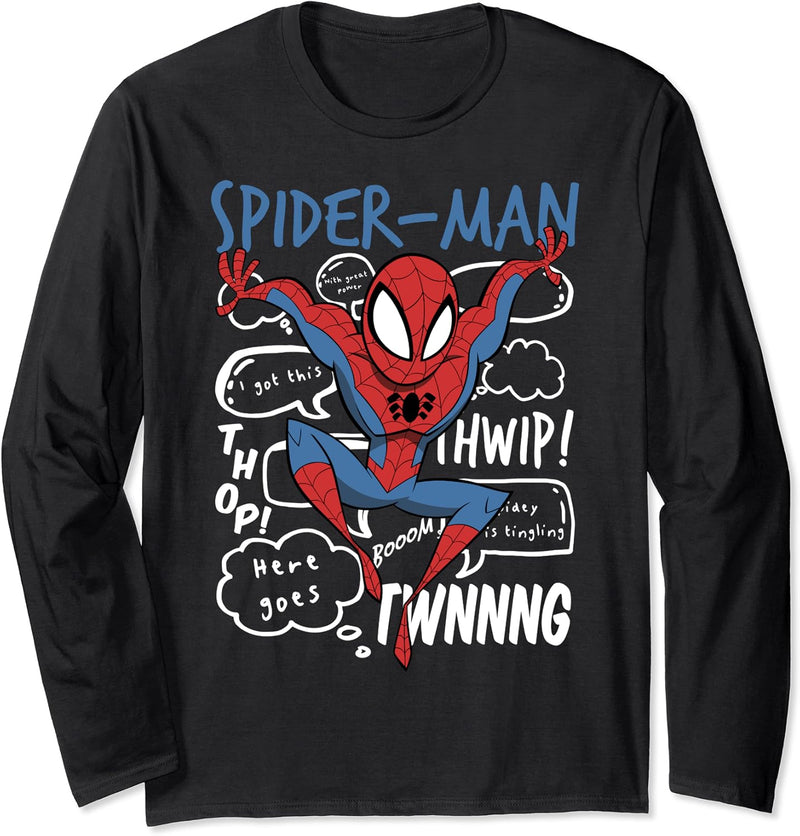 Marvel Spider-Man Thought Bubble Doodles Langarmshirt