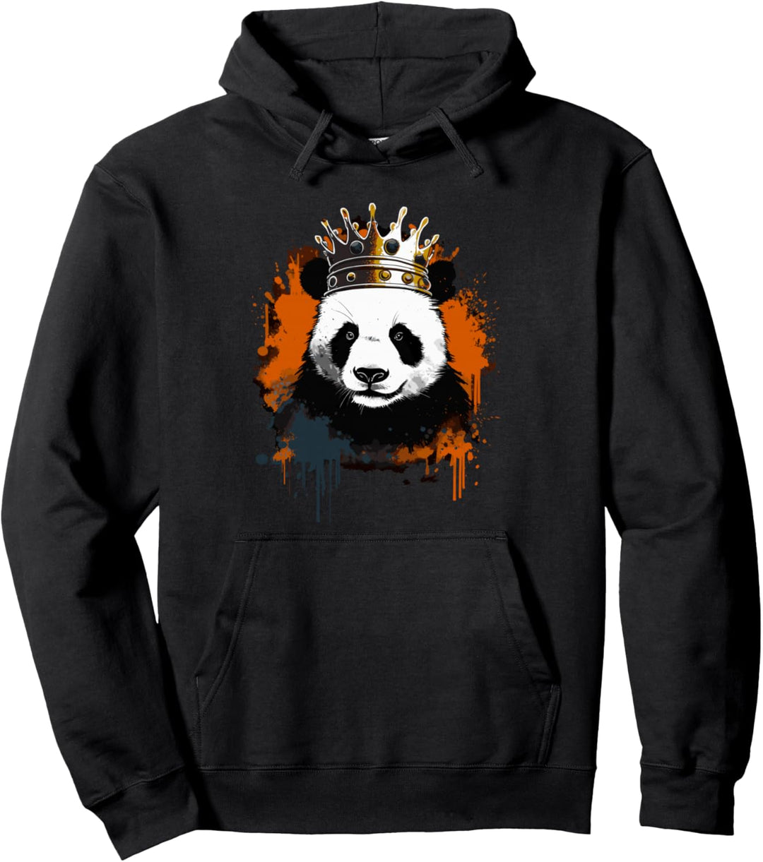 Panda mit Krone Pullover Hoodie