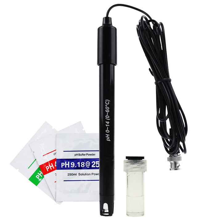 DANOPLUS 300 cm lang Kabel Elektrode Austauschbare pH-Sonde (0-14 pH), BNC-Anschluss mit 6 Pakete Ka