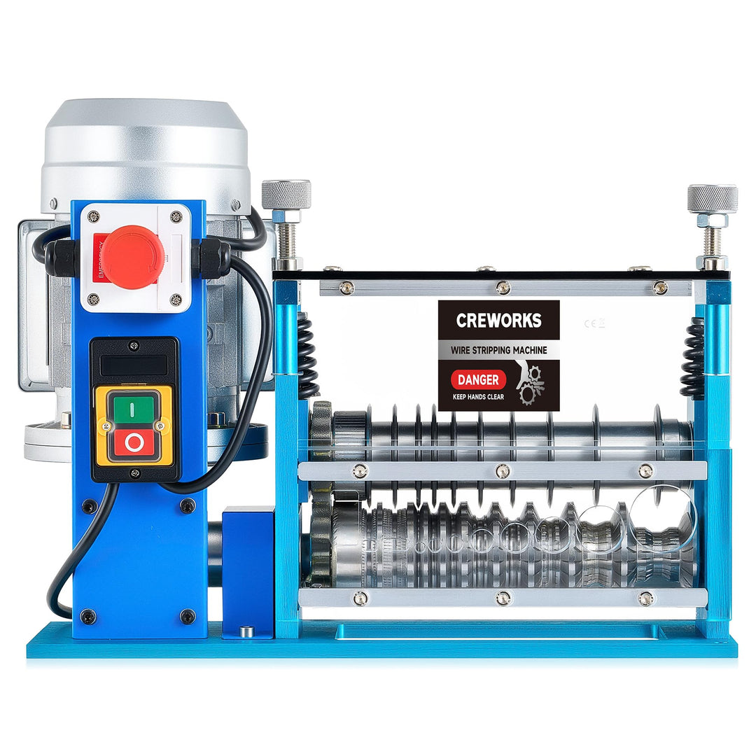 CREWORKS Elektrische Kabelabisoliermaschine 550W, 1,5-40 mm Kabelschälmaschine Automatisch, 11 Löche
