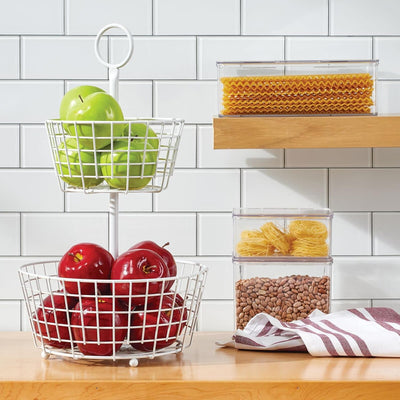 mDesign 4er-Set Küchen Organizer mit Deckel – kleine Vorratsdosen für Küchenregal und Vorratskammer
