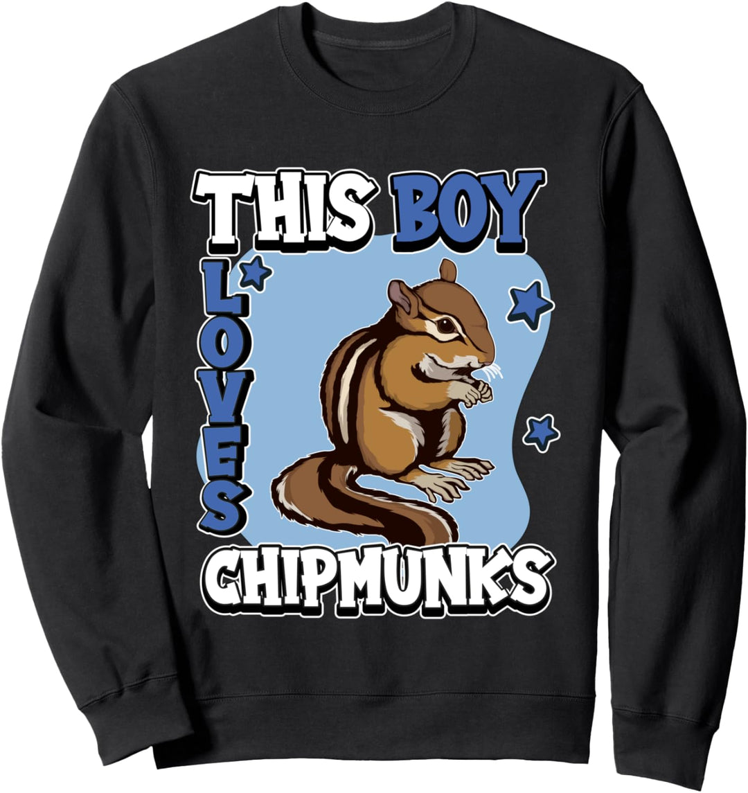 Jungen This Boy Loves Chipmunks Streifenhörnchen Sweatshirt