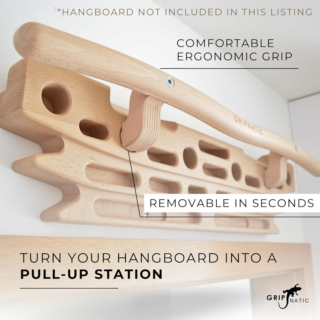 Buchenholz Klimmzugstange für FingerPeg 1.0 Hangboard, Abnehmbar | Abnehmbare Buchenholz-Stange für