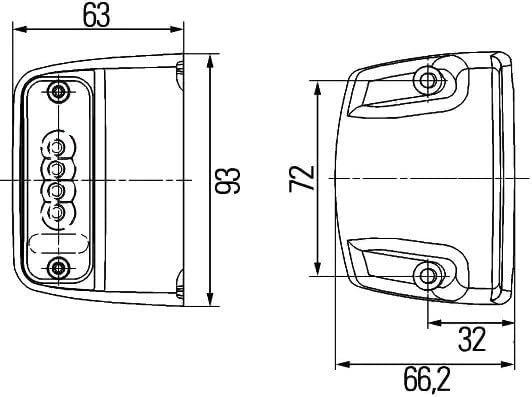 HELLA - Kennzeichenleuchte - LED - 24V - Anbau/geschraubt - Lichtscheibenfarbe: glasklar - Kabel: 55