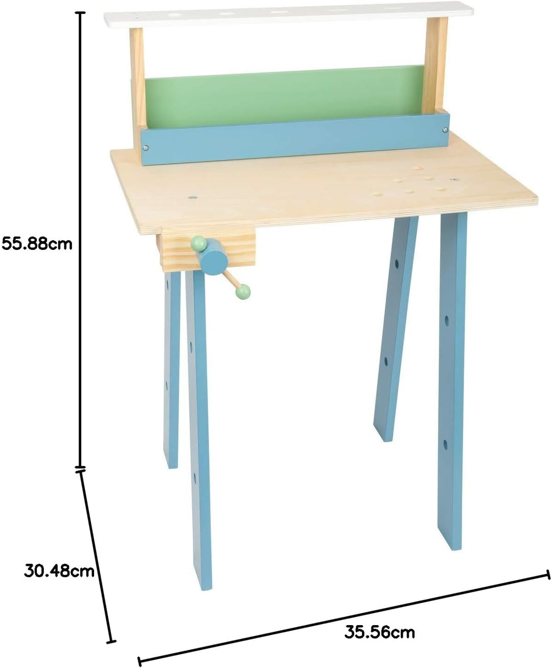 small Foot Werkbank Nordic aus Holz, inkl. Werkzeugen und Zubehör, Rollenspielzeug für Kinder, ab 3