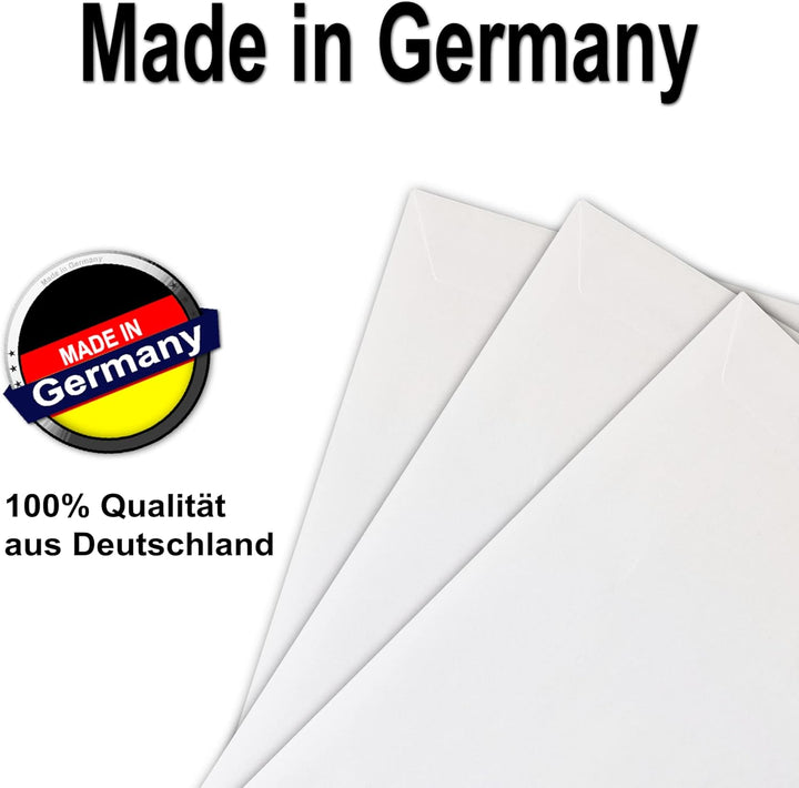 100x Versandtasche C4 A4 weiss mit Fenster, selbstklebend mit Abziehstreifen, mit grauen Innendruck,
