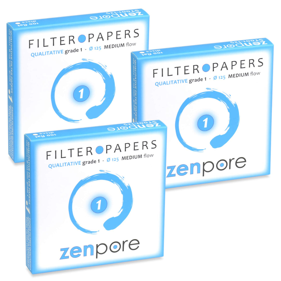 zenpore 12,5 cm Labor filter papier, Qualitative Standardnote 1 – Mittlerer Durchfluss 125 mm (Set m