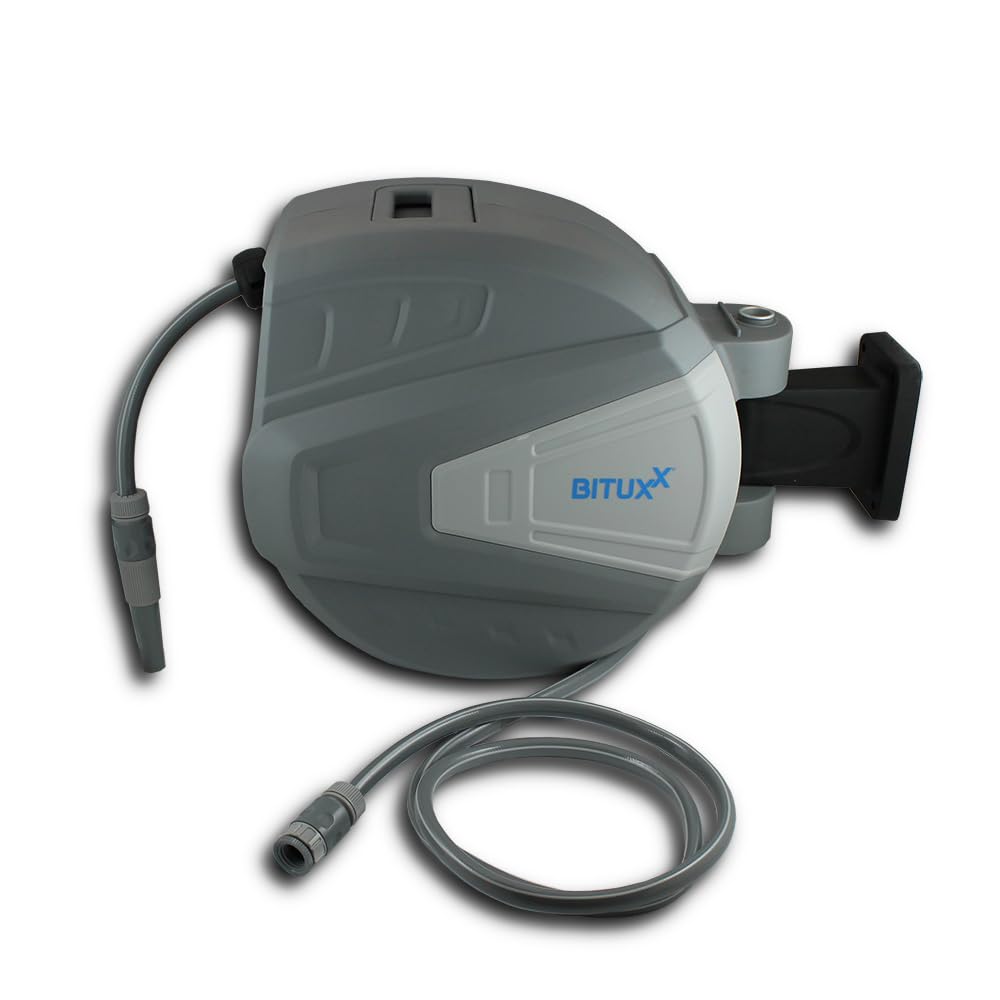 Bituxx Wand Wasser Schlauchtrommel Schlauchaufroller Wasserschlauchaufroller Schlauchbox Automatik (