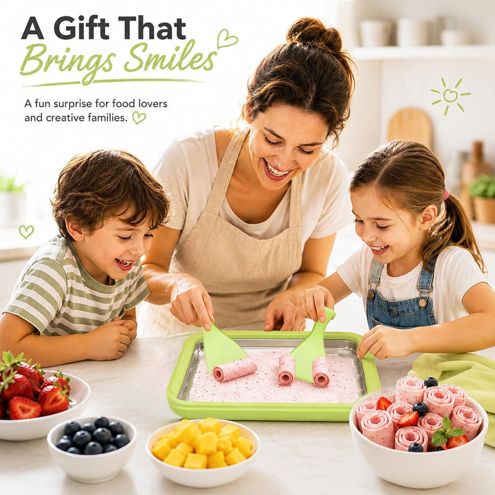 Eisplatte zum Eis Machen, Kommt mit 2 Spateln Ice Cream Machine, Ice Rolls Maschine, Eisenrollmaschi