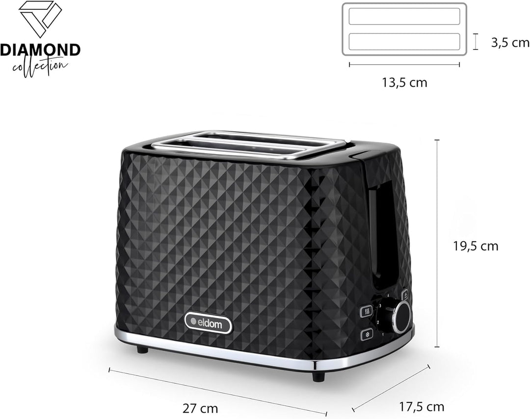 eldom TO280C tosti Toaster | 7 Röststufen | Defrost-Funktion | mit integrierten Brötchenaufsatz | Kr