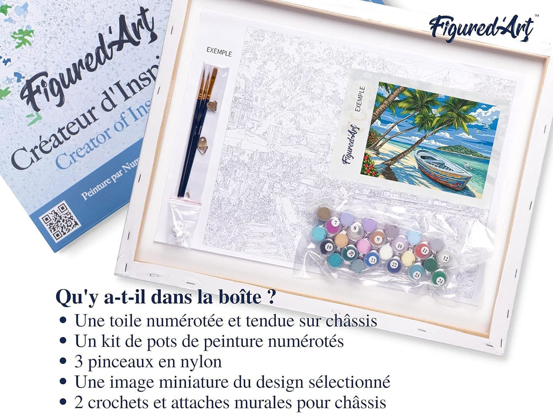 Figured'Art Malen Nach Zahlen Erwachsene Mit Rahmen Au Chapeau Rouge - Paint by Numbers Basteln DIY
